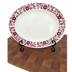 Vintage Homer Laughlin Red Floral Oval Serving Platter | Made in USA